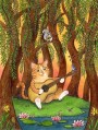 Pumpkin cat cartoon for kids